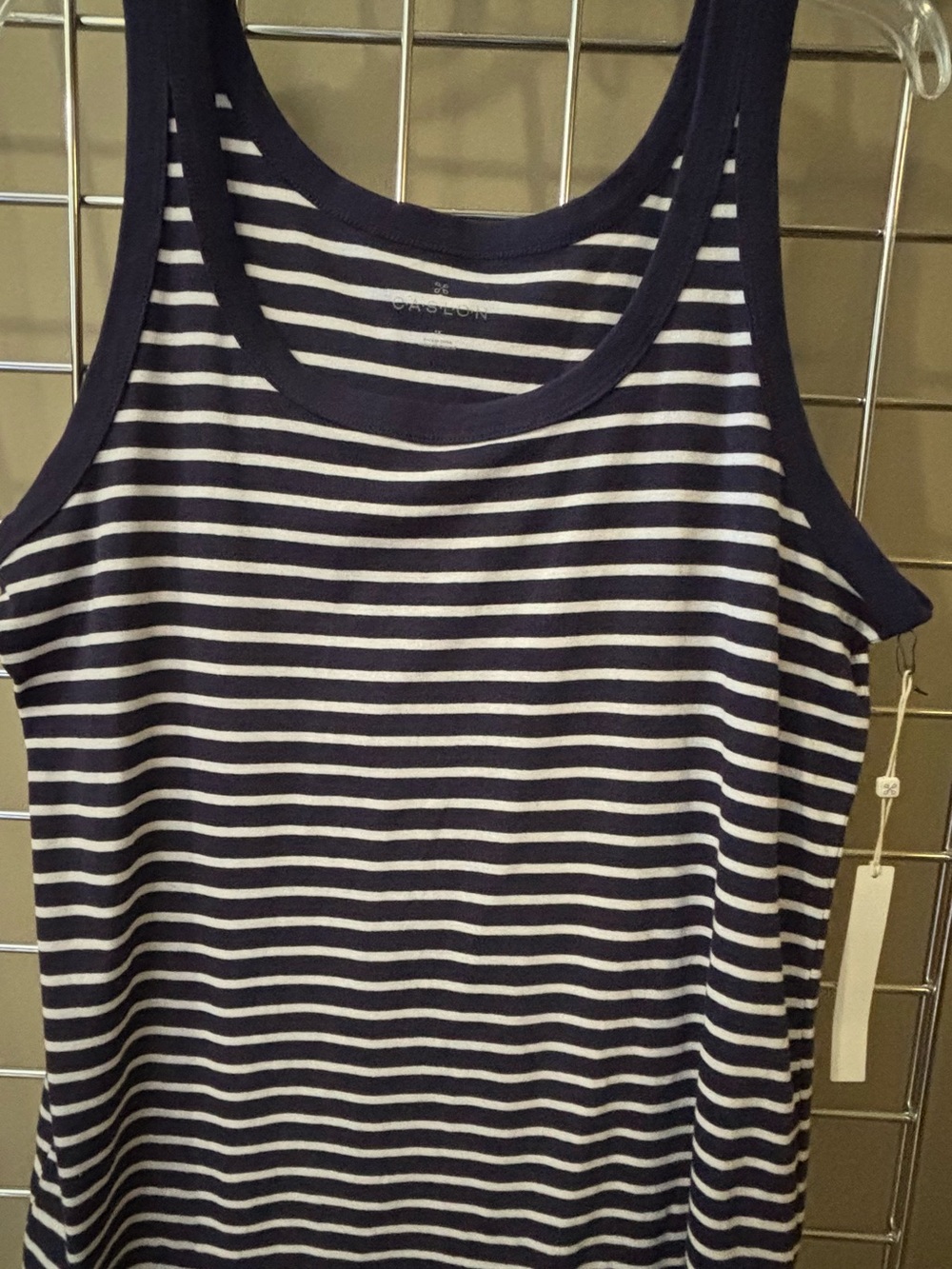 NWT Caslon Tank Top 1X Nordstrom Navy & White Striped